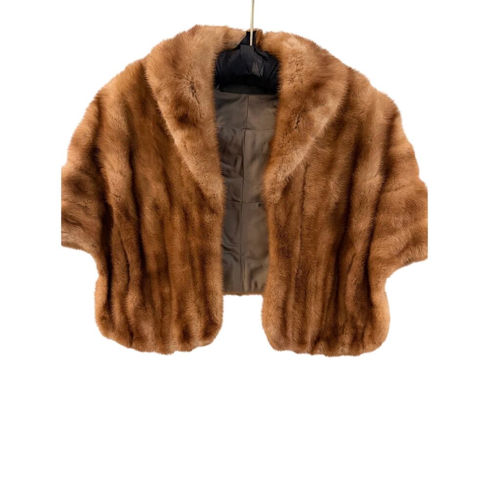 Vintage Mink Fur Stole with Shawl Collar, Miller Bros Rome